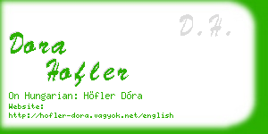dora hofler business card